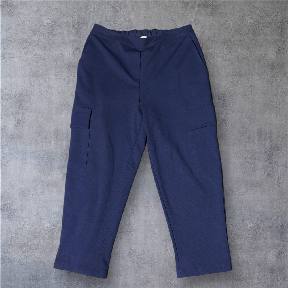 Women's &. Layered Navy Straight Leg Pants Size Medium